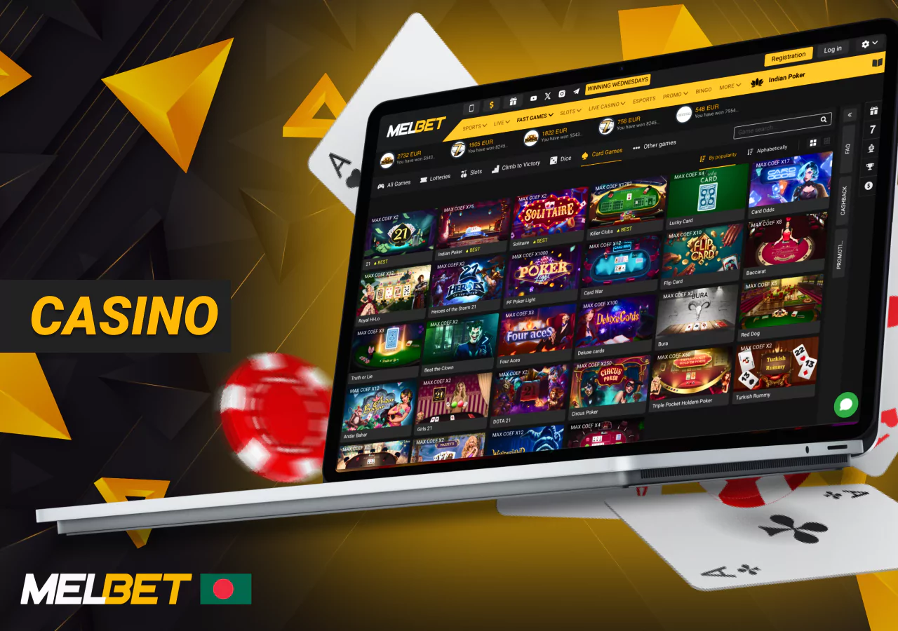 Variety of casino games for Bangladeshi users