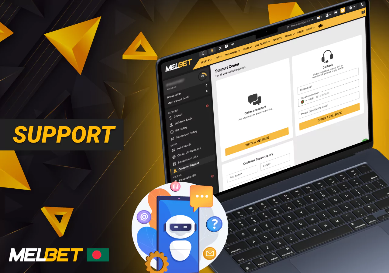 Customer support from Melbet bookmaker