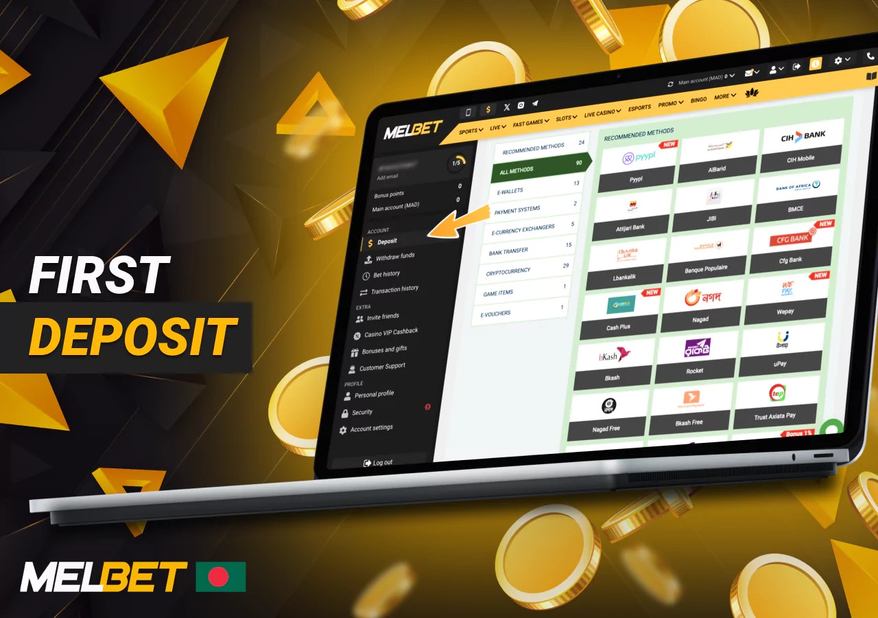 Required steps to make your first deposit at Melbet