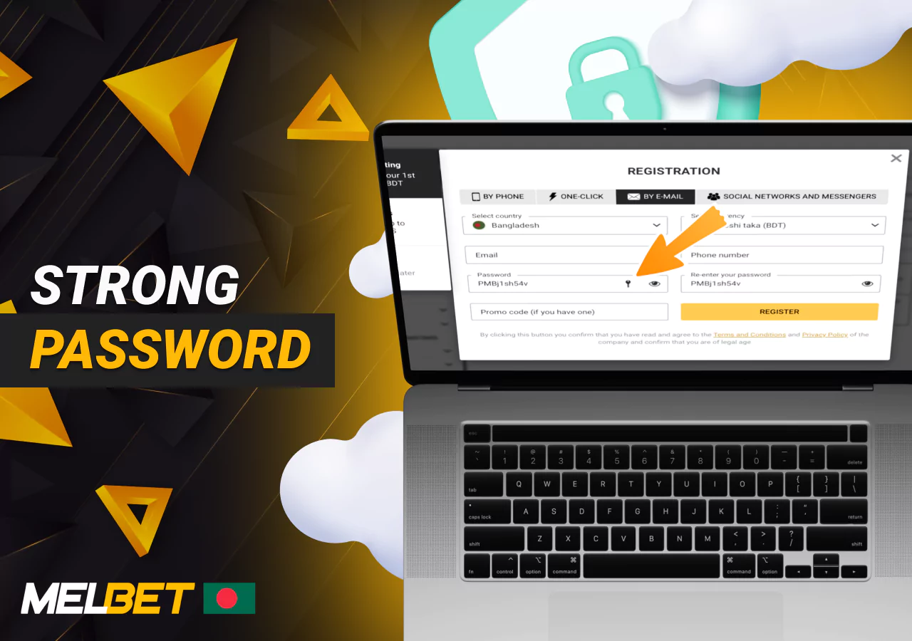 Options for creating a strong password for your Melbet account