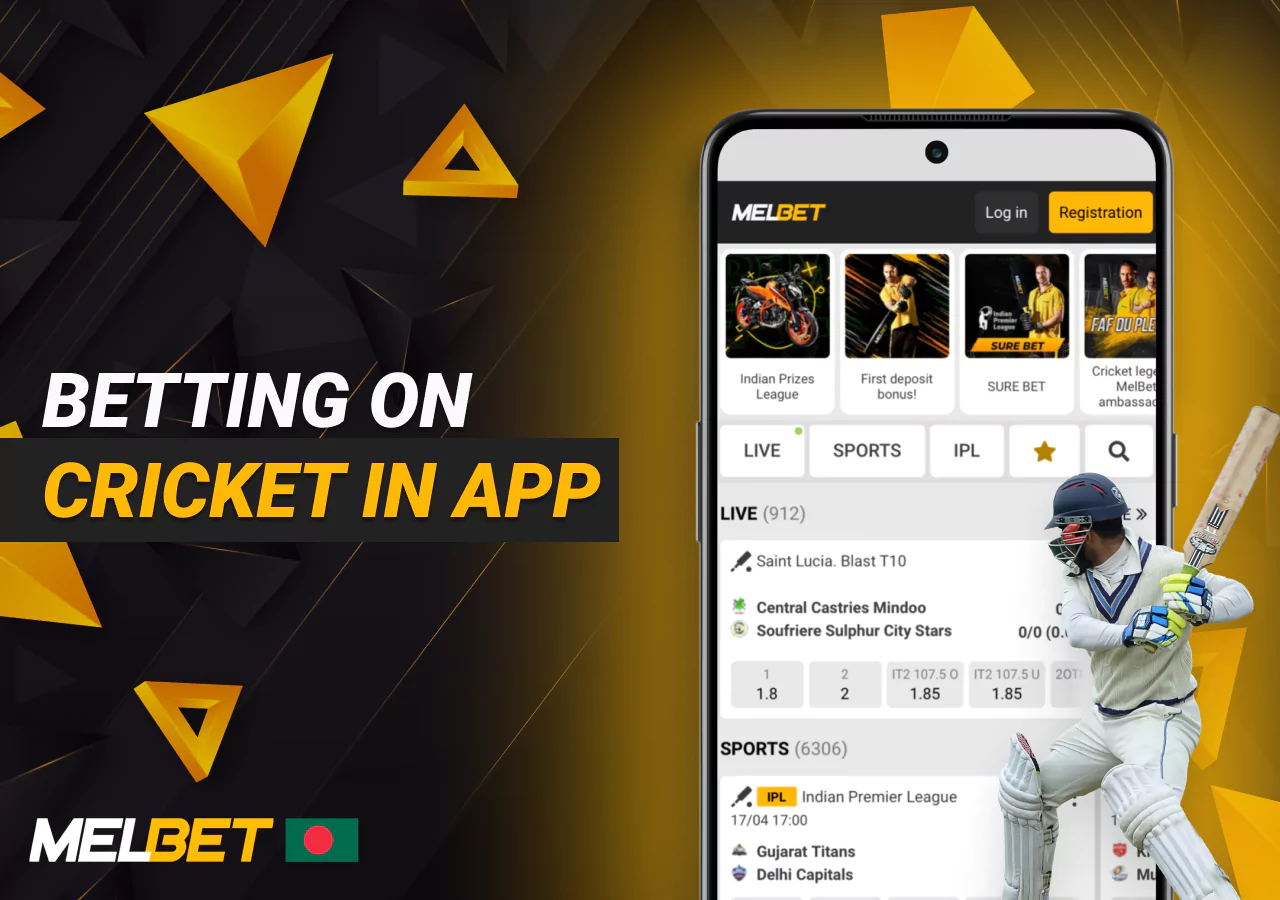 Betting on cricket tournaments on the app