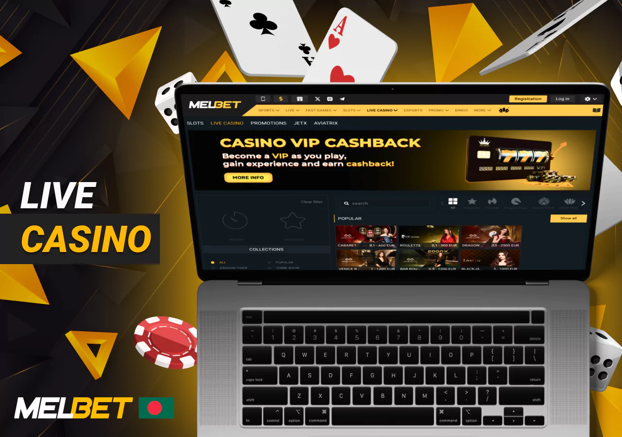 World of live casino games for Melbet users